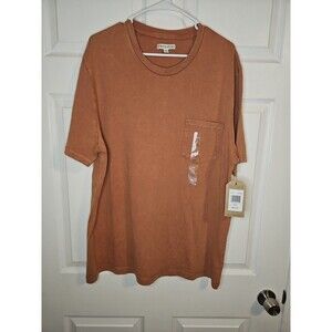 NWT Frye and Co Front Pocket T Shirt Mens XXL Brown Short Sleeve 2X Tee